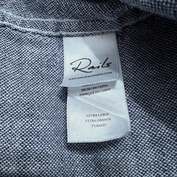 Rails Shirt Mens XL Navy Chambray Wyatt Button Up Down Long Sleeve 100% Cotton - Picture 8 of 11